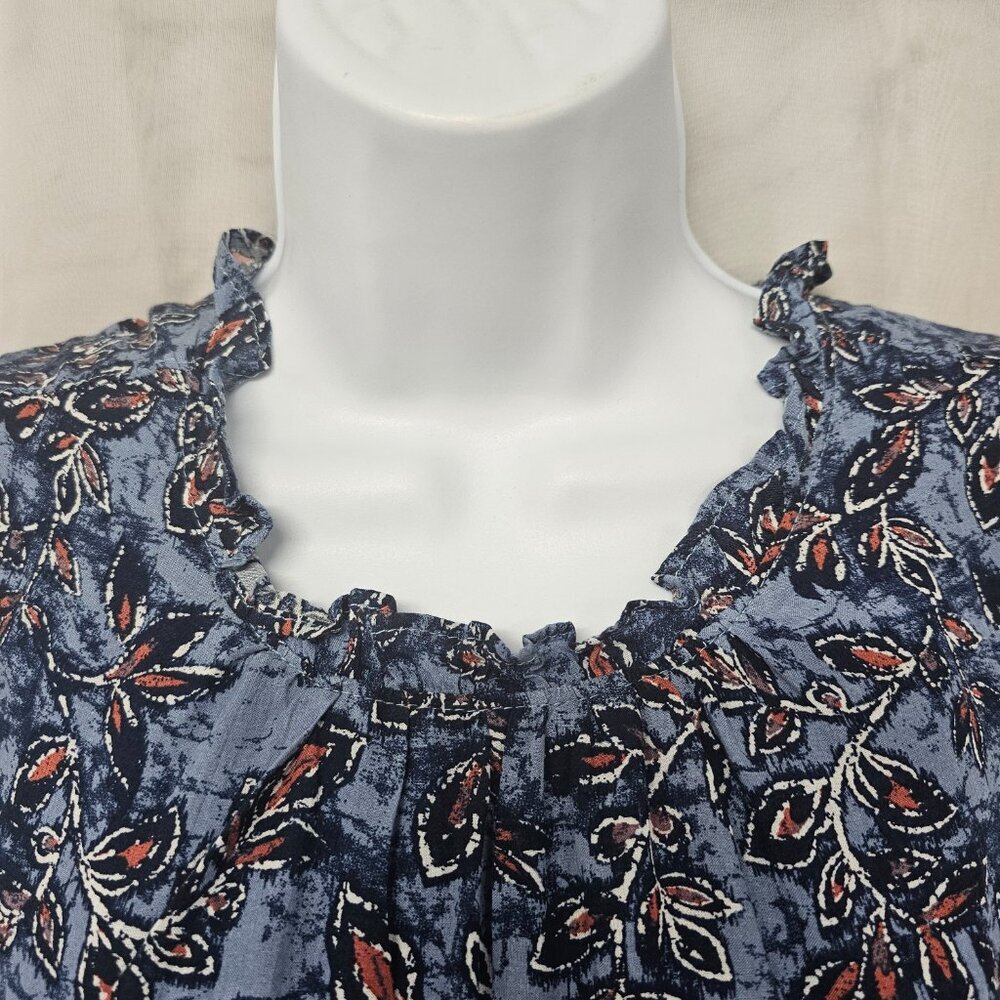 Lucky Brand Dress Blue Floral Boho Cottage Hippie Sleeveless M - Picture 3 of 14